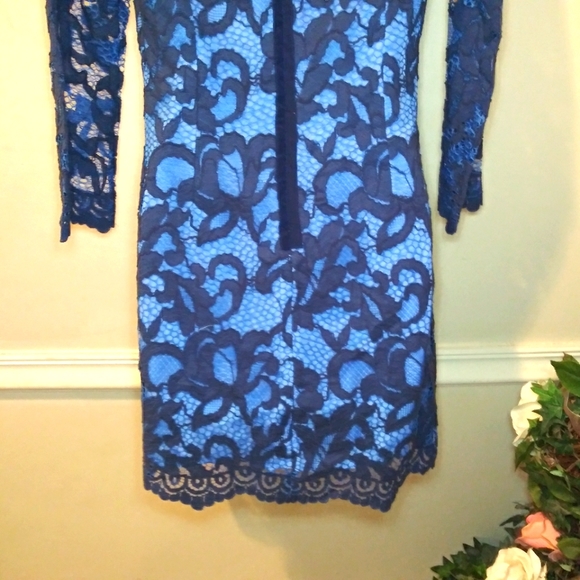 Lilly Pulitzer Aaliyah Two-Tone Blue Romantic Corded Lace Dress - Picture 10 of 14